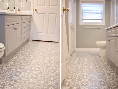 Makeover on a Budget: Stenciling My Bathroom Floor